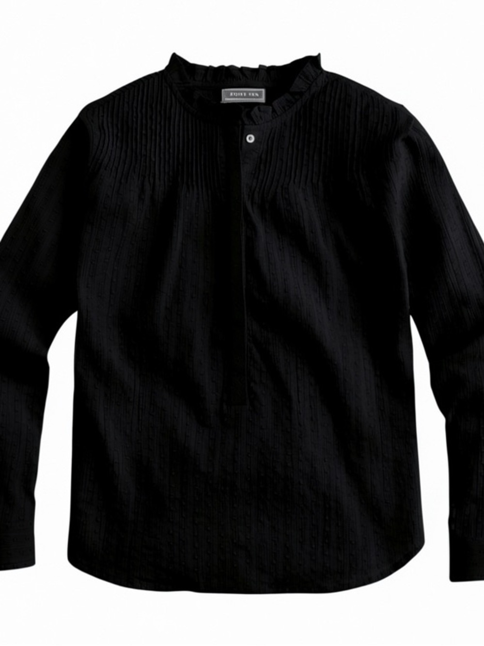 POINT SUR Ruffle Classic Popover Shirt In Clip Dot